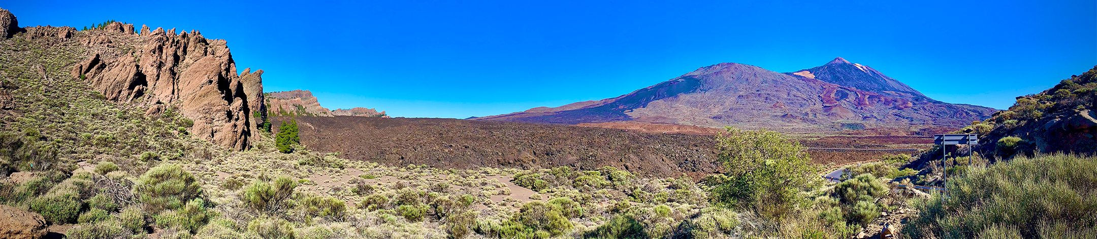 A landscape view of the Teide volcano in Tenerife.